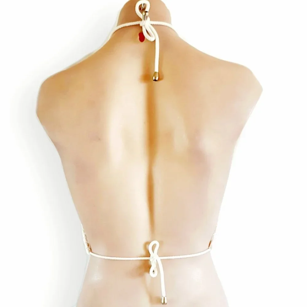Y2k, Ivory/ off white/ light cream, crochet, lace crop top One Size AU 6-14 NWOT - Picture 4 of 4